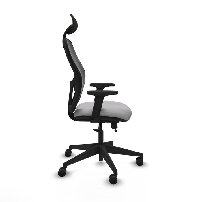 PIQUERAS Y CRESPO Silla de oficina Alocén con mecanismo traslack, malla negra y acabado Bali gris claro PIQUERAS Y CRESPO Silla de oficina Alocén con mecanismo traslack, malla negra y acabado Bali gris claro