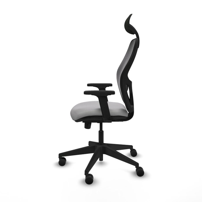 PIQUERAS Y CRESPO Silla de oficina Alocén con mecanismo traslack, malla negra y acabado Bali gris claro PIQUERAS Y CRESPO Silla de oficina Alocén con mecanismo traslack, malla negra y acabado Bali gris claro