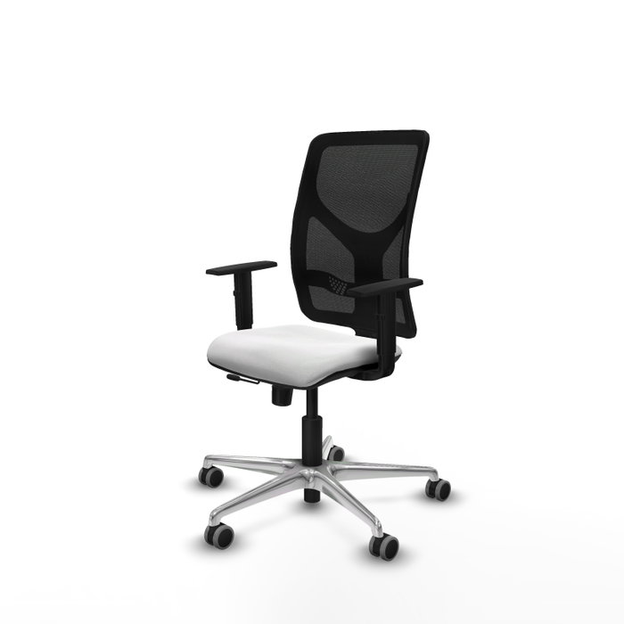 PIQUERAS Y CRESPO Silla de oficina Motilla con mecanismo Sincro/Traslack, Blanco y Negro