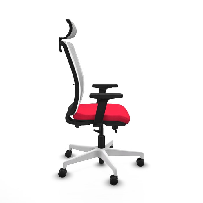 PIQUERAS Y CRESPO Silla de oficina Haches con mecanismo Sincro/Traslack Rojo y Blanco