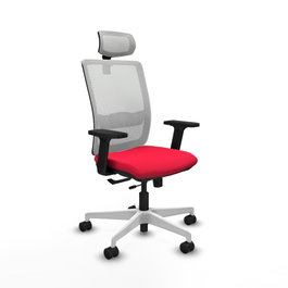 PIQUERAS Y CRESPO Silla de oficina Haches con mecanismo Sincro/Traslack Rojo y Blanco