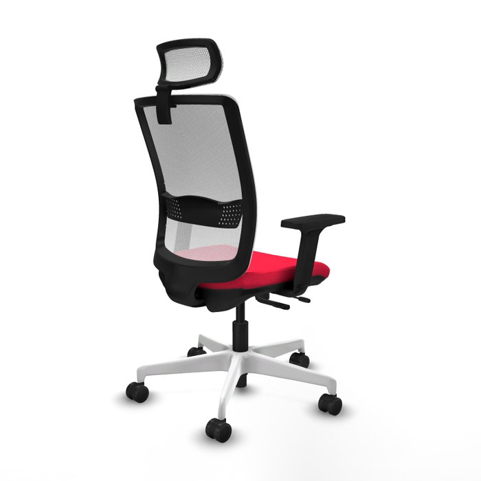 PIQUERAS Y CRESPO Silla de oficina Haches con mecanismo Sincro/Traslack Rojo y Blanco