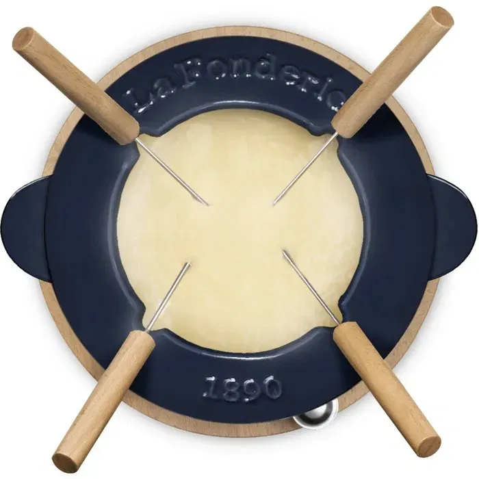 La Fonderie Olla para Fondue de Hierro Fundido Esmaltado Mont d'Arbois 1.2 L Azul para 4 Personas Ref. AABWC52710