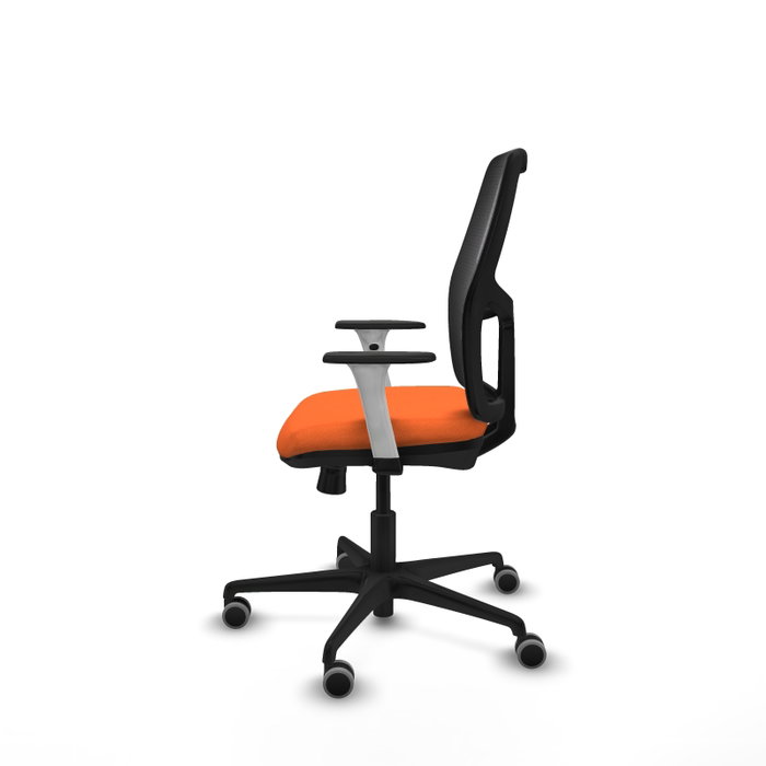 PIQUERAS Y CRESPO Silla de oficina Alfera Naranja con brazos ByN y mecanismo Sincro/Traslack