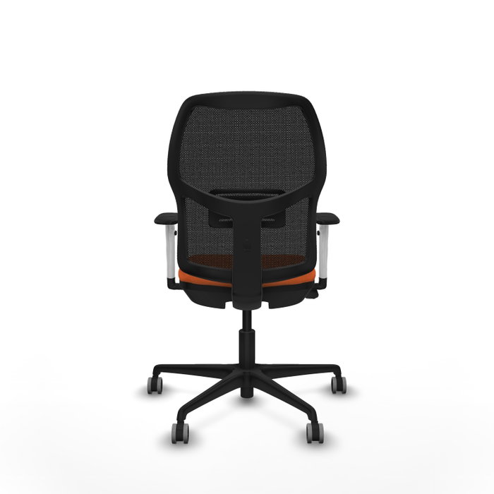 PIQUERAS Y CRESPO Silla de oficina Alfera Naranja con brazos ByN y mecanismo Sincro/Traslack