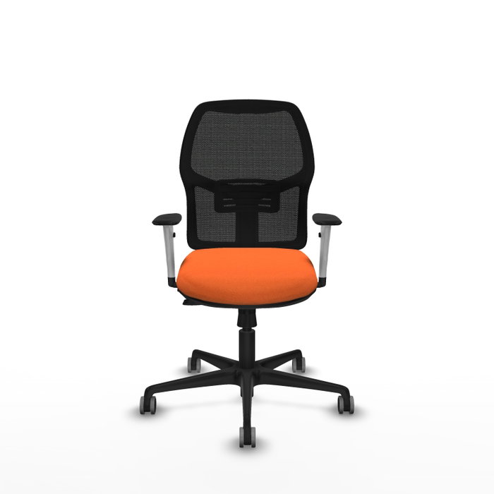 PIQUERAS Y CRESPO Silla de oficina Alfera Naranja con brazos ByN y mecanismo Sincro/Traslack