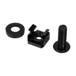 LogiLink Kit de montaje de 19 pulgadas con tornillos M6*16 y tuercas de jaula, 20 piezas, negro