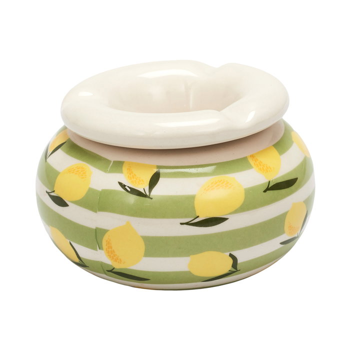 Home Deco Factory Cenicero Agua Colección Bain De Soleil Motivo Limones Diámetro 10 cm Altura 6.5 cm
