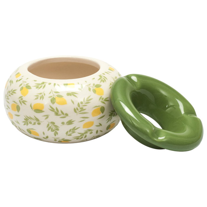 Home Deco Factory Cenicero Agua Colección Bain De Soleil Motivo Limones Diámetro 10 cm Altura 6.5 cm