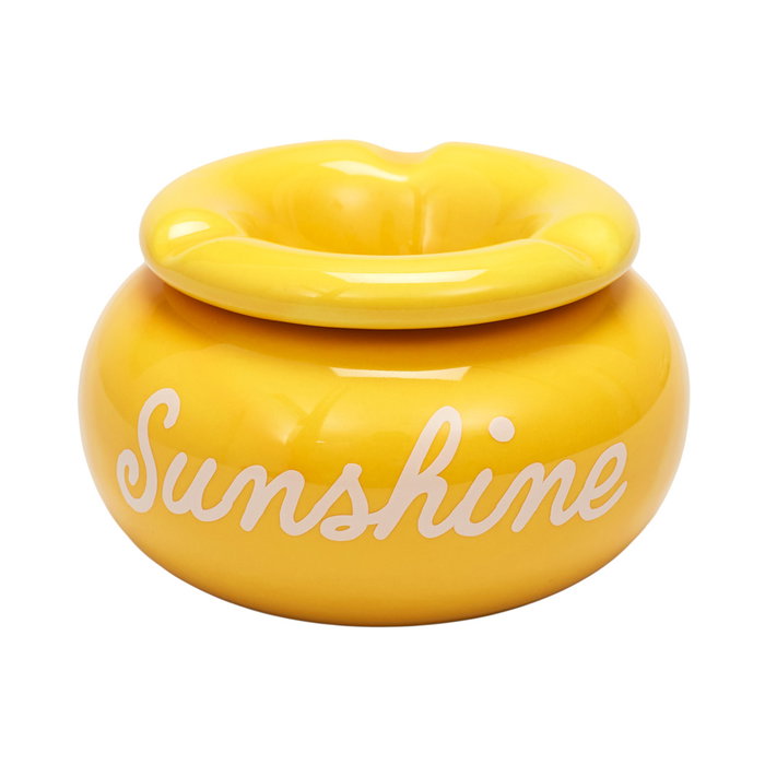 Home Deco Factory Cenicero Agua Colección Bain De Soleil Motivo Limones Diámetro 10 cm Altura 6.5 cm