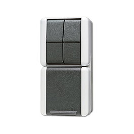 Jung 875 W IP44 WG 800 AP/WD Toma de corriente con interruptor en serie