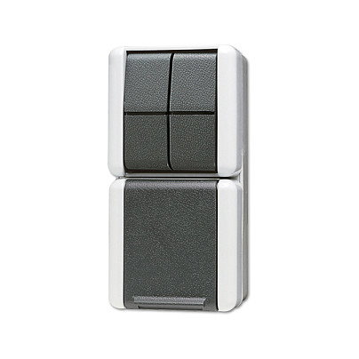 Jung 875 W IP44 WG 800 AP/WD Toma de corriente con interruptor en serie Jung 875 W IP44 WG 800 AP/WD Toma de corriente con interruptor en serie
