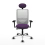 PIQUERAS Y CRESPO Silla de oficina Zulema con mecanismo Sincro/Traslack, Morado y Blanco