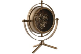 DKD Home Decor Reloj de Sobremesa Vintage Metal y Cristal Dorado