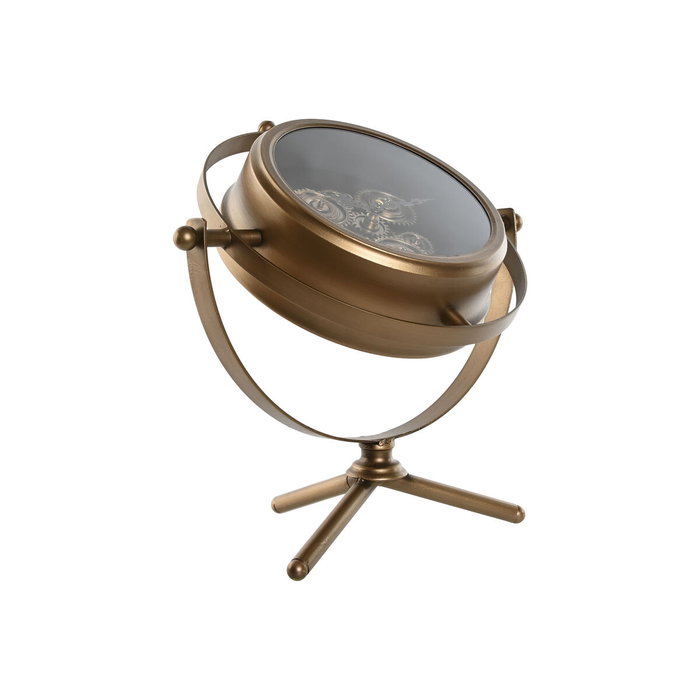 DKD Home Decor Reloj de Sobremesa Vintage Metal y Cristal Dorado
