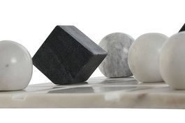 DKD Home Decor Juego Moderno Blanco Negro 30 x 1.5 x 30 cm