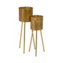Ixia Set de 2 Maceteros Decorativos Dorados de Metal