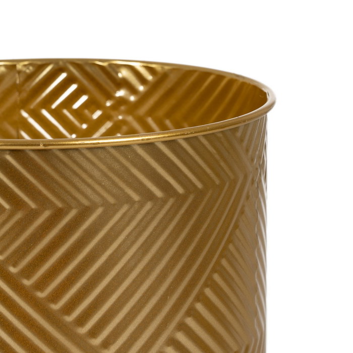 S/2 Maceteros Dorado Metal Decoración 28 X 24 X 71,50 cm