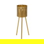 S/2 Maceteros Dorado Metal Decoración 28 X 24 X 71,50 cm