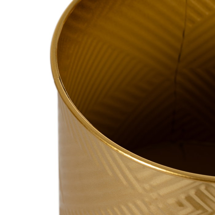 S/2 Maceteros Dorado Metal Decoración 28 X 24 X 71,50 cm