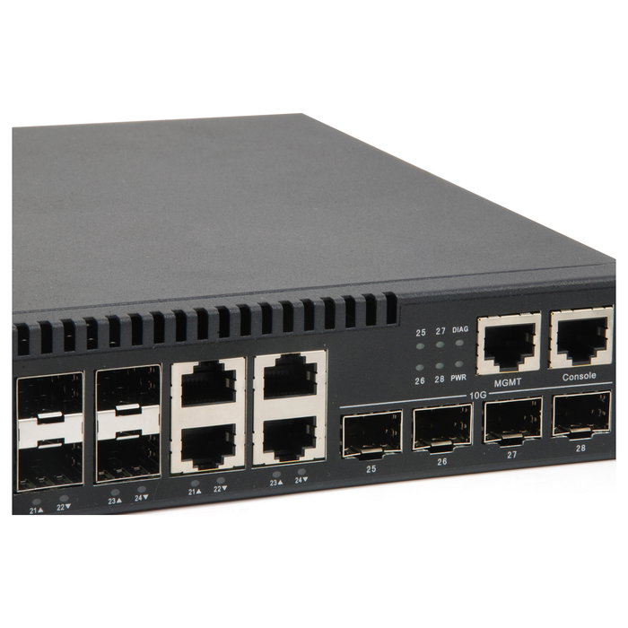 Level One Switch GTL-2872 24x SFP 4x GE 4x SFP+ Montaje en Rack Gestionado Fibra Óptica