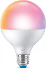Wiz Bombilla LED Inteligente WiFi, 16 Millones de Colores, Blanco Cálido/Frío, Forma G95 Escarchado E27 11W (Equiv. 75W)