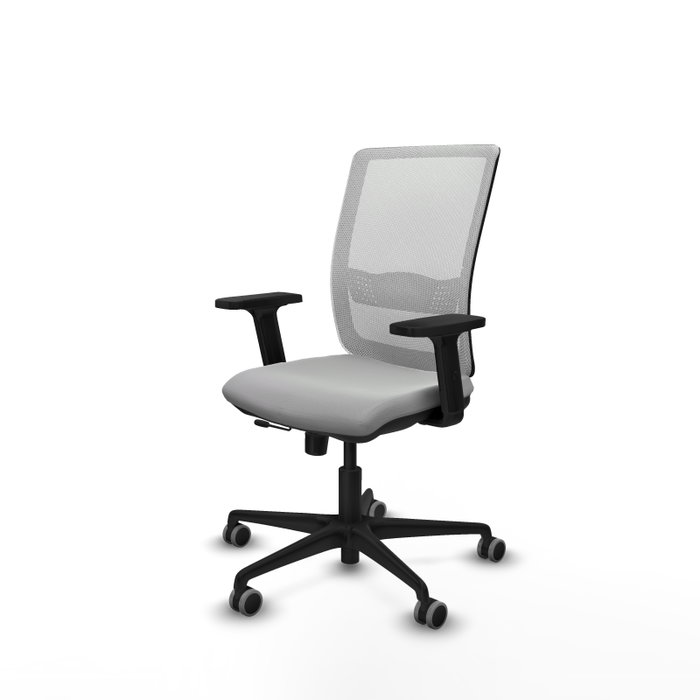PIQUERAS Y CRESPO Silla de oficina Haches con mecanismo Sincro/Traslack, Gris claro y Blanco