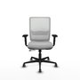 PIQUERAS Y CRESPO Silla de oficina Haches con mecanismo Sincro/Traslack, Gris claro y Blanco