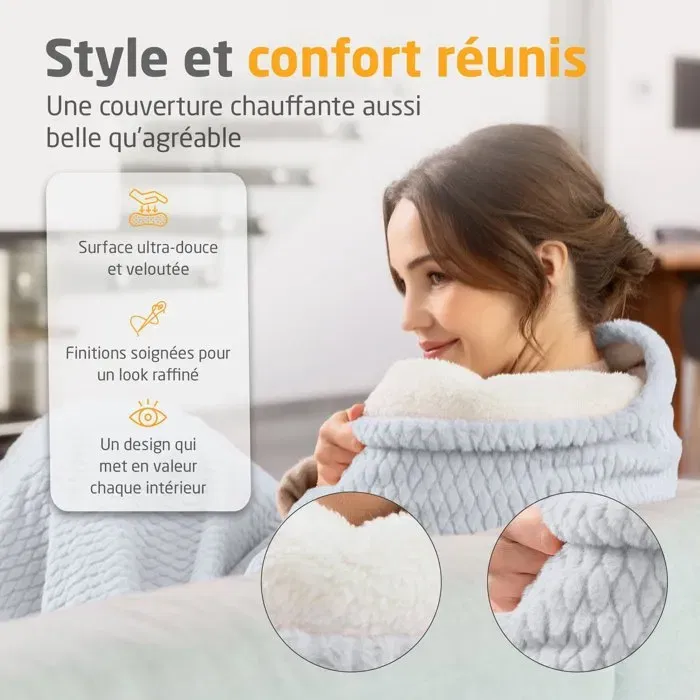 Medisana Manta Térmica Reversible HB 416, 120W, 9 Niveles de Calor, 180 x 130 cm, Gris