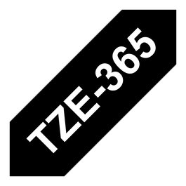 Brother TZe-365 Cinta TZe Laminada Etiquetadora, Blanco sobre Negro, 36 mm de Ancho x 8 m de Largo