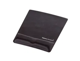 Fellowes Alfombrilla para ratón Health-V negra con reposamuñecas de gel