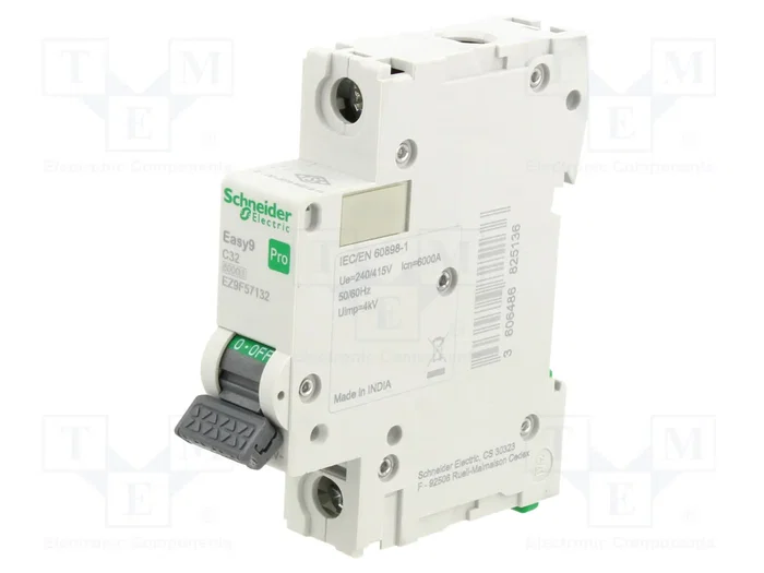 SCHNEIDER ELECTRIC Easy9 Pro MCB 32A 1 Polo 6kA SCHNEIDER ELECTRIC Easy9 Pro MCB 32A 1 Polo 6kA