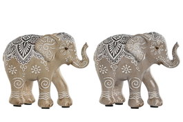 DKD Home Decor Figura de Elefante Colección SIOLA con Detalles Mandala