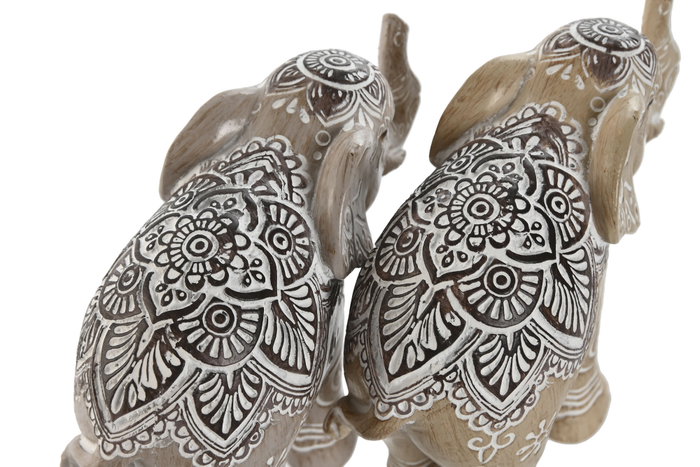 DKD Home Decor Figura de Elefante Colección SIOLA con Detalles Mandala