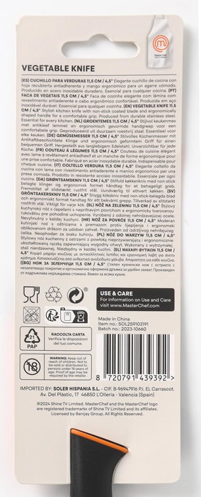 Masterchef Cuchillo de Verduras 11,5 cm (1,0 mm) de 12 unidades