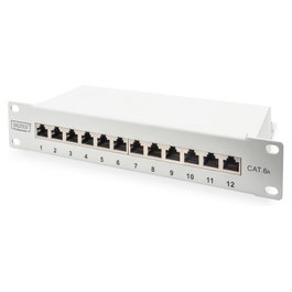 Digitus DN-91612S-EA-G Patch Panel Cat.6A Apantallado 12 Puertos 10, Gris