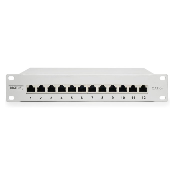 Digitus DN-91612S-EA-G Patch Panel Cat.6A Apantallado 12 Puertos 10, Gris