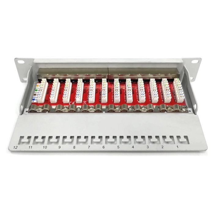Digitus DN-91612S-EA-G Patch Panel Cat.6A Apantallado 12 Puertos 10, Gris