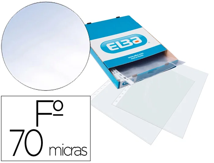 Elba Fundas Multitaladro Cristal 70 Micras Folio (Caja de 100)