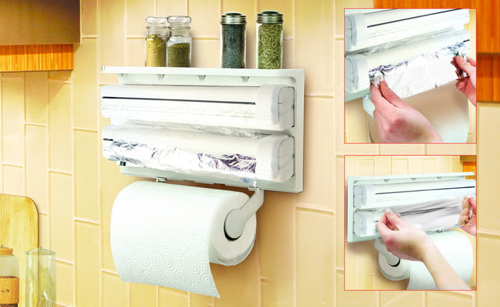 Confortime Dispensador Aluminio-Film-Papel Abs 37,7 cm x 18,3 cm x 6,9 cm (6 Unidades)