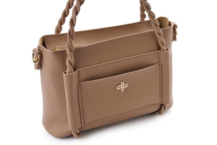 Lucky Bees Bolsa de Hombro Visón Cuero de Polivinilo Elegante y Sofisticada Ideal para Cualquier Ocasión