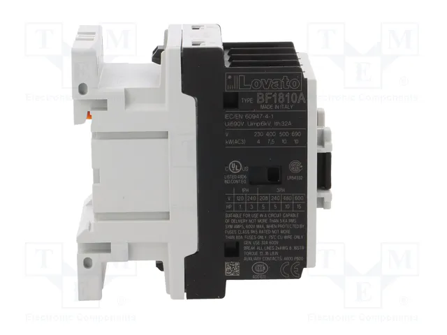 LOVATO ELECTRIC BF1810A230 Contactor 3-polar 18A 230VAC