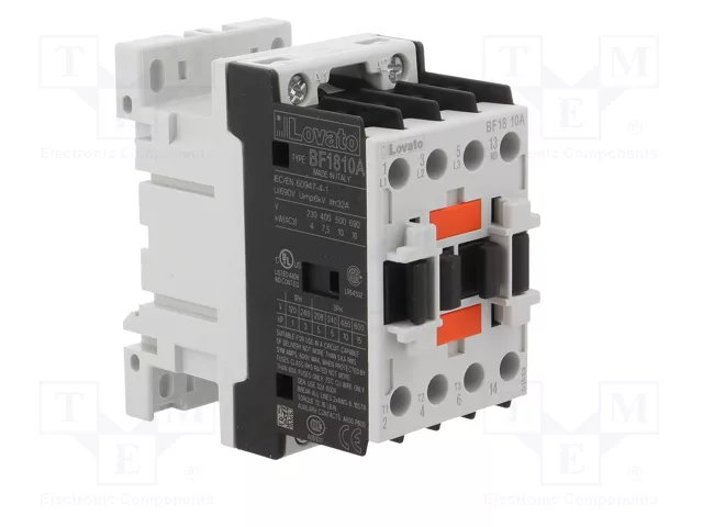 LOVATO ELECTRIC BF1810A230 Contactor 3-polar 18A 230VAC