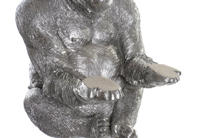 DKD Home Decor Figura de Gorila Plateada en Resina DKD Home Decor Figura de Gorila Plateada en Resina