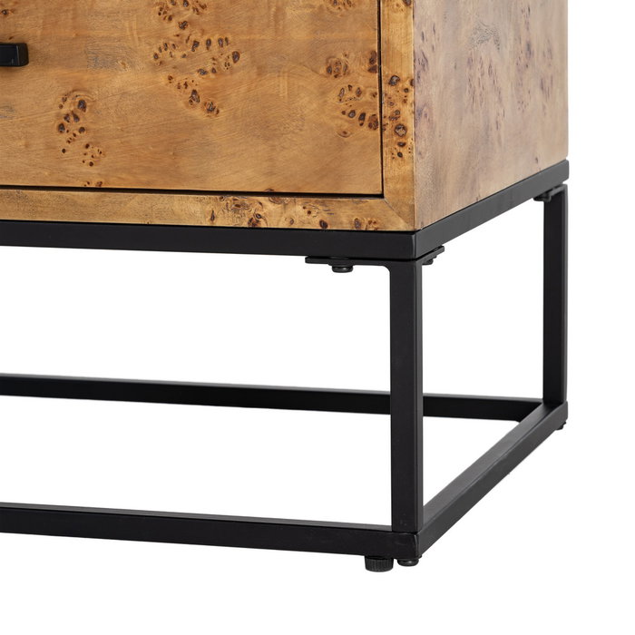 Mesita Natural-Negro Dm-Metal 55 X 41 X 55 cm