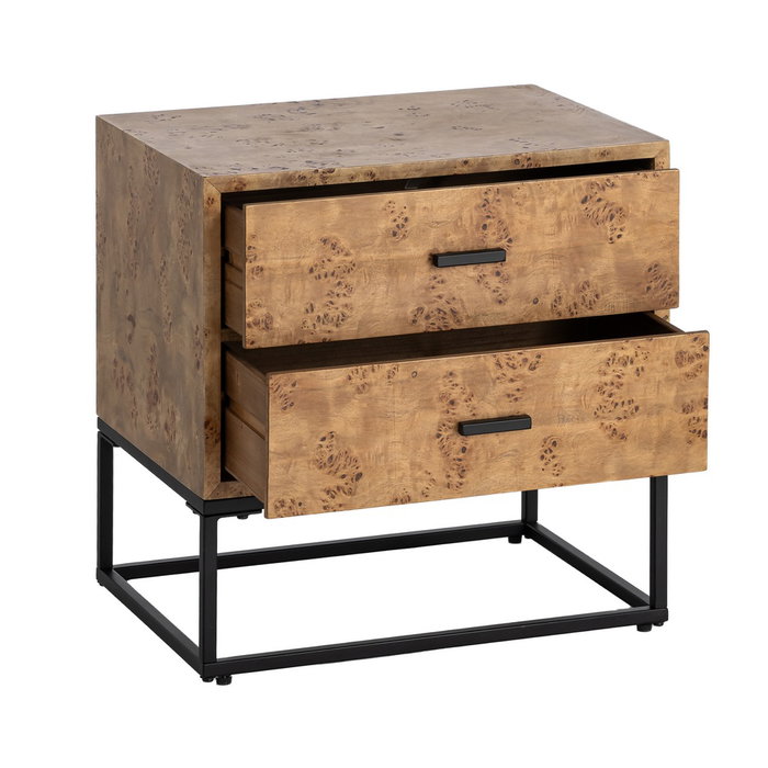 Mesita Natural-Negro Dm-Metal 55 X 41 X 55 cm