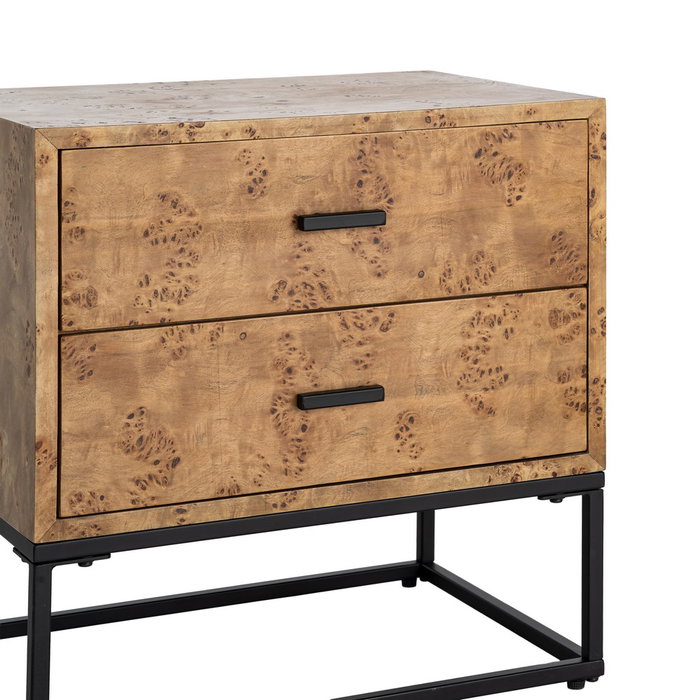 Mesita Natural-Negro Dm-Metal 55 X 41 X 55 cm
