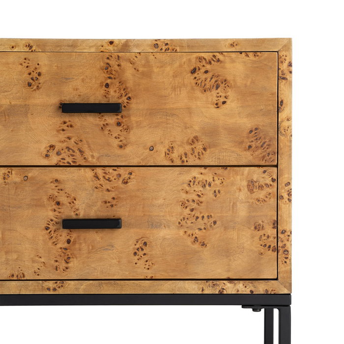 Mesita Natural-Negro Dm-Metal 55 X 41 X 55 cm
