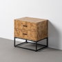 Mesita Natural-Negro Dm-Metal 55 X 41 X 55 cm