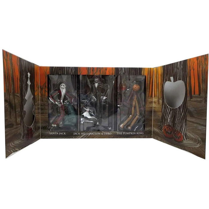 Diamond Select Figuras Pesadilla Antes de Navidad Disney Jack, Jack Rey Calabaza y Jack Sandy Claws 18cm